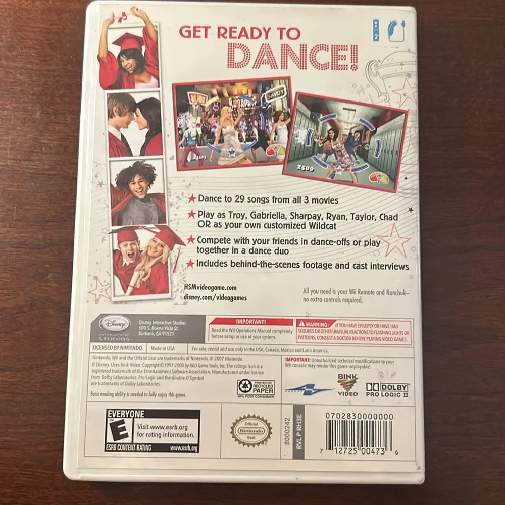disney high school musical three senior year wii game original packaging